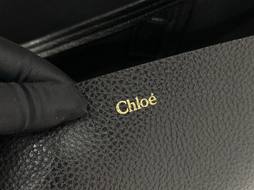 CHANEL Chlo Spin tote bag in black grained leather
