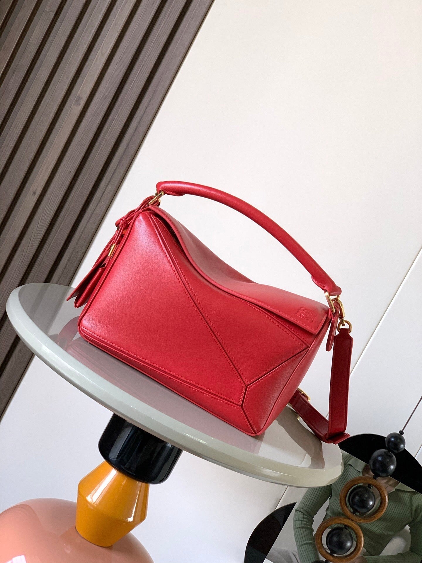 LOEWE PUZZLE HANDBAG 24 IN RED CALFSKIN