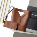 SAINT LAURENT YSL Y BUCKET BAG 30 IN BROWN CALFSKIN