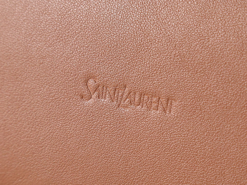 SAINT LAURENT YSL Y BUCKET BAG 30 IN BROWN CALFSKIN