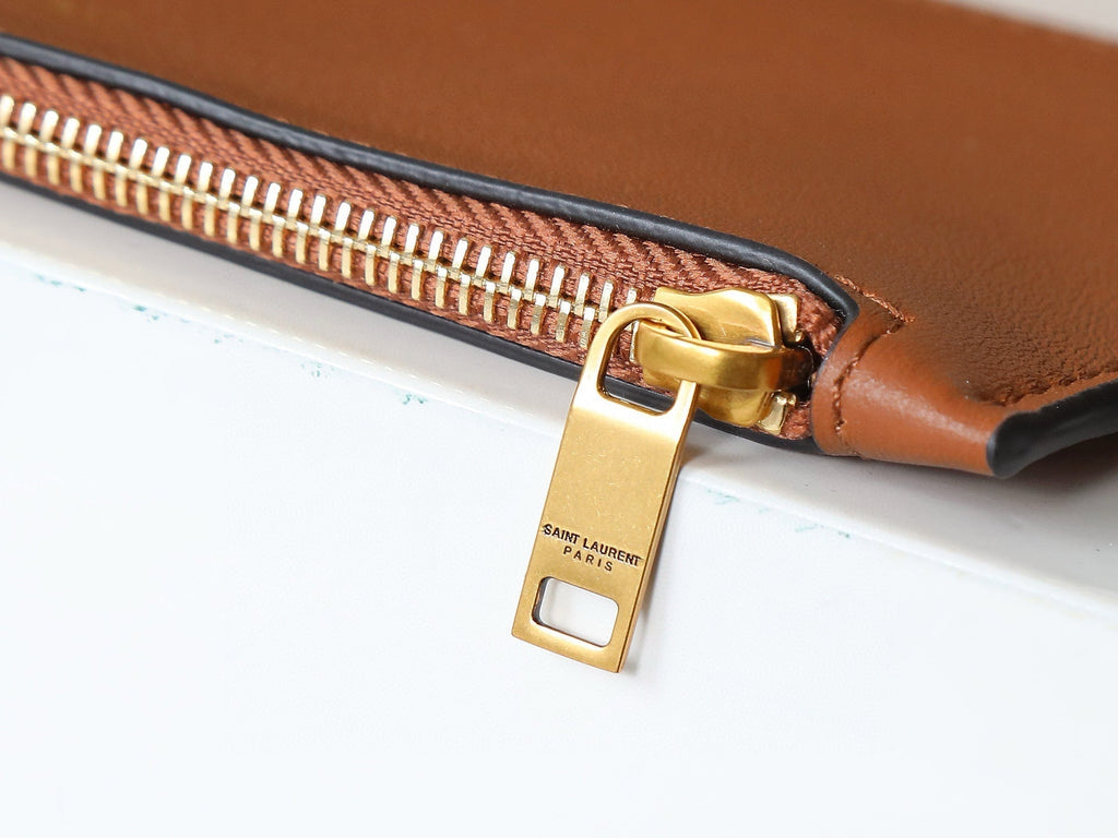 SAINT LAURENT YSL Y BUCKET BAG 30 IN BROWN CALFSKIN