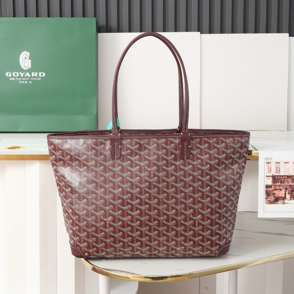 GOYARD SAINT LOUIS MM 30CM BURGUNDY CANVAS
