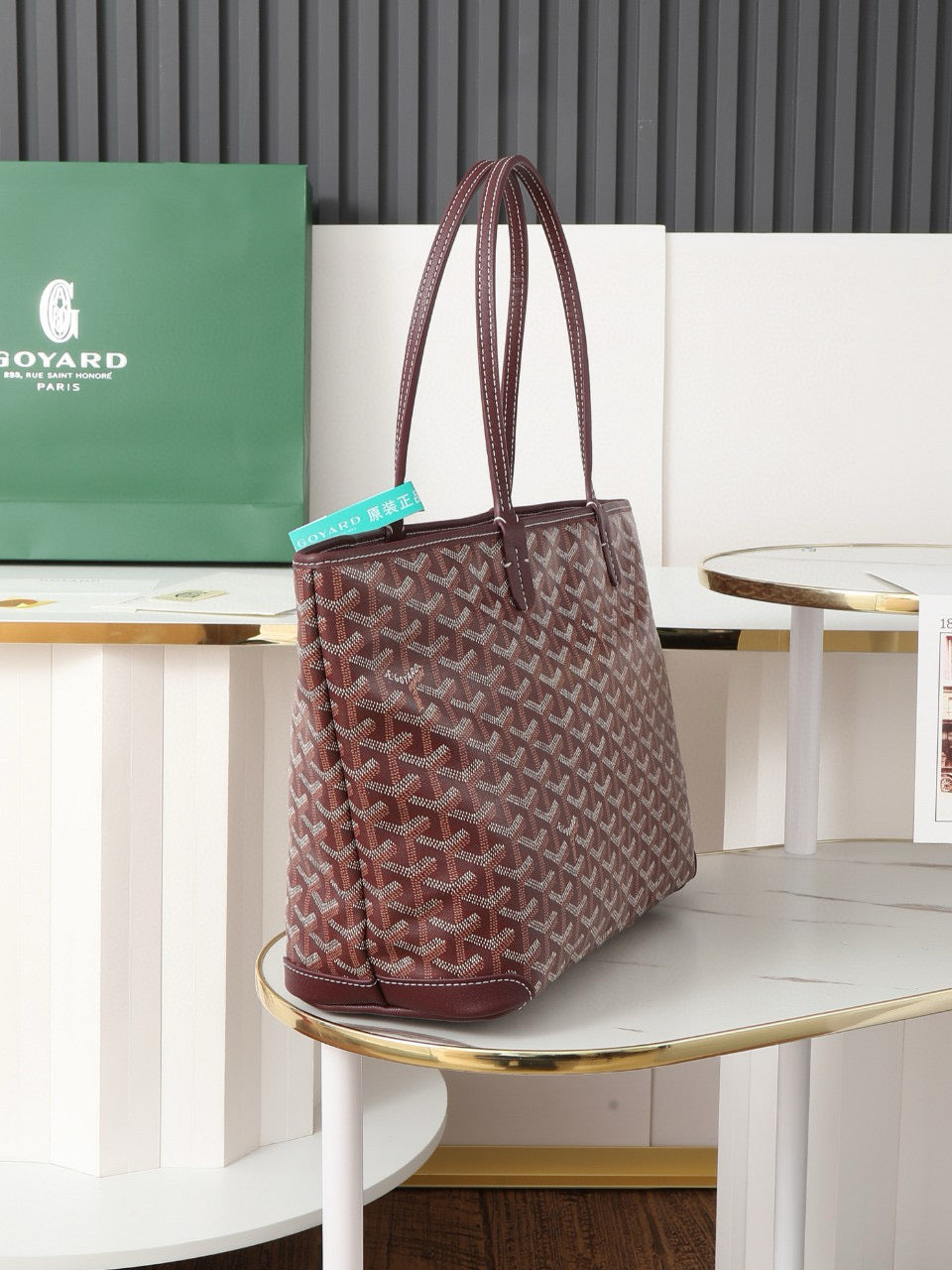 GOYARD SAINT LOUIS MM 30CM BURGUNDY CANVAS