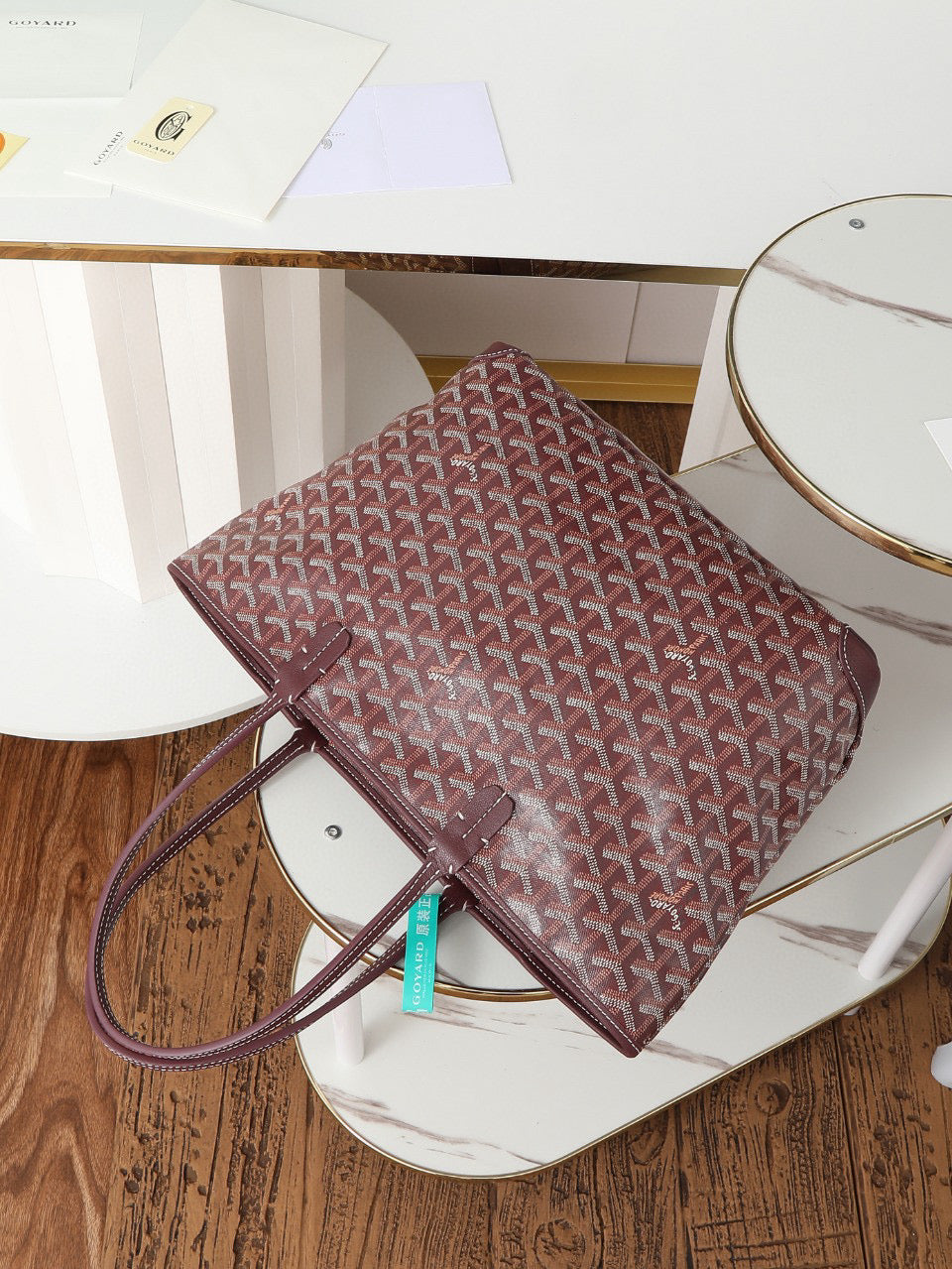GOYARD SAINT LOUIS MM 30CM BURGUNDY CANVAS