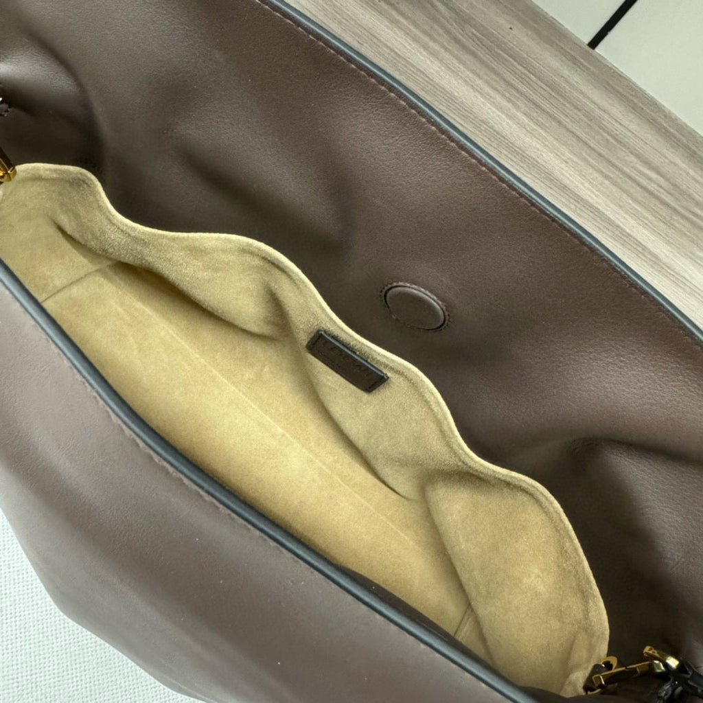 LOEWE LOE 30 FLAMENCO PURSE BUCKET IN CHESTNUT BROWN CALFSKIN