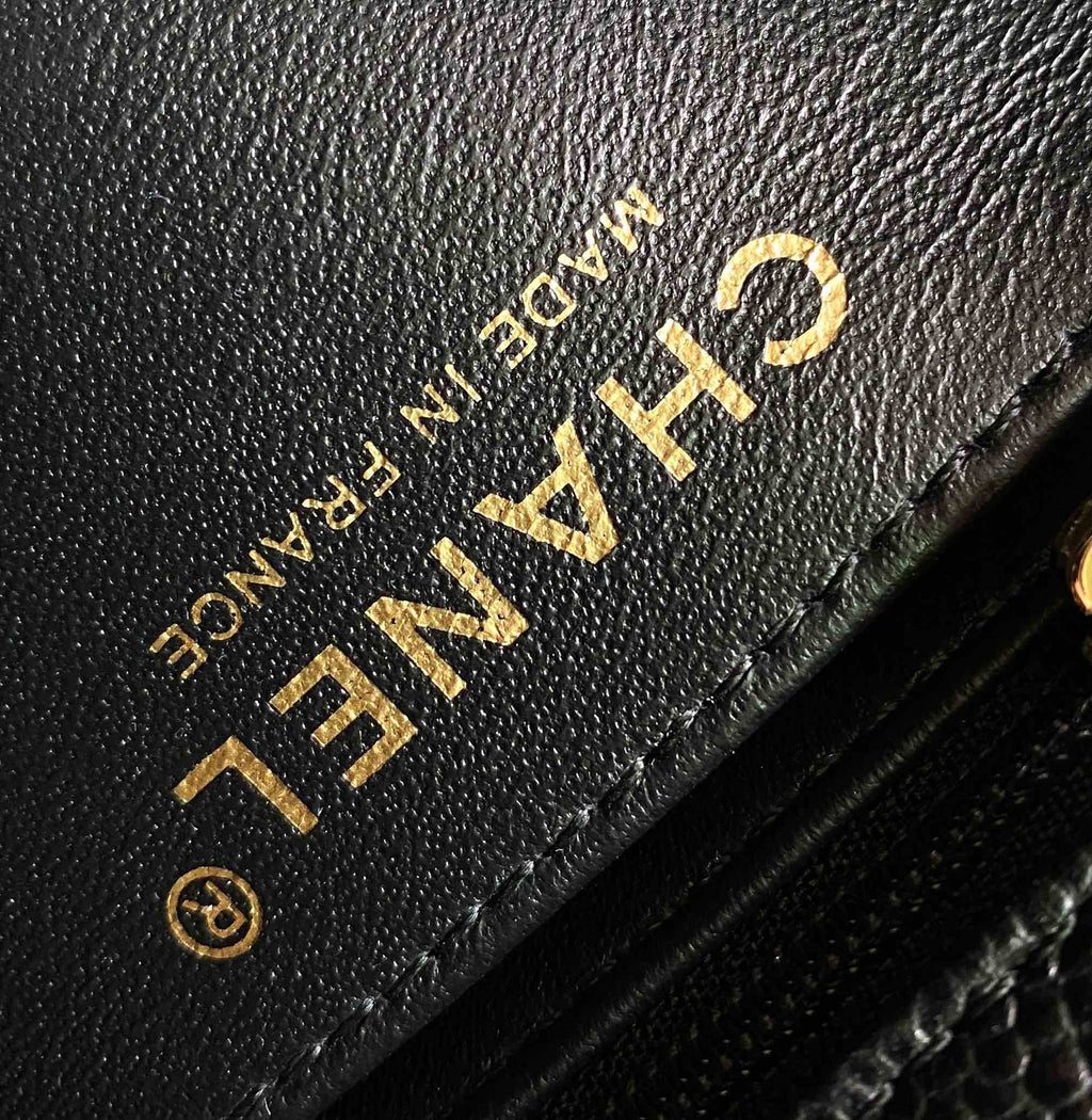 CHANEL MINI RECTANGLE FLAP BAG 20CM BLACK CAVIAR GOLD HARDWARE