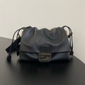 FENDI FF MAMMA BAGUETTE 16 IN BLACK CALFSKIN