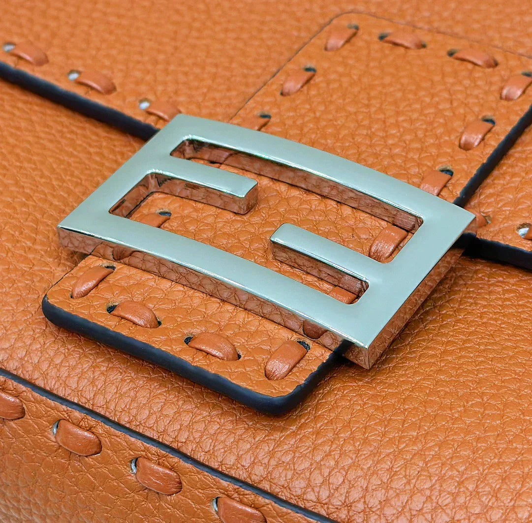 FENDI BAGUETTE 27CM TAN CALFSKIN SILVER HARDWARE