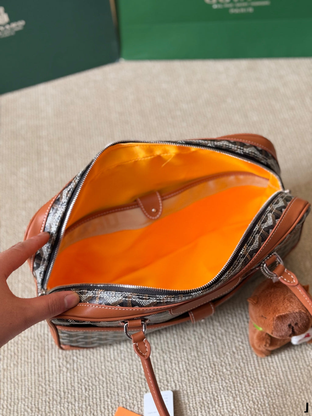 GOYARD SAINT MARTIN MINI BAG 22 IN BROWN GOYARDINE CANVAS AND CALFSKIN