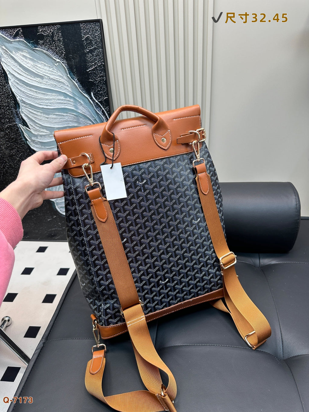 GOYARD CISALPIN BACKPACK 45 IN BROWN GOYARDINE CANVAS AND CALFSKIN