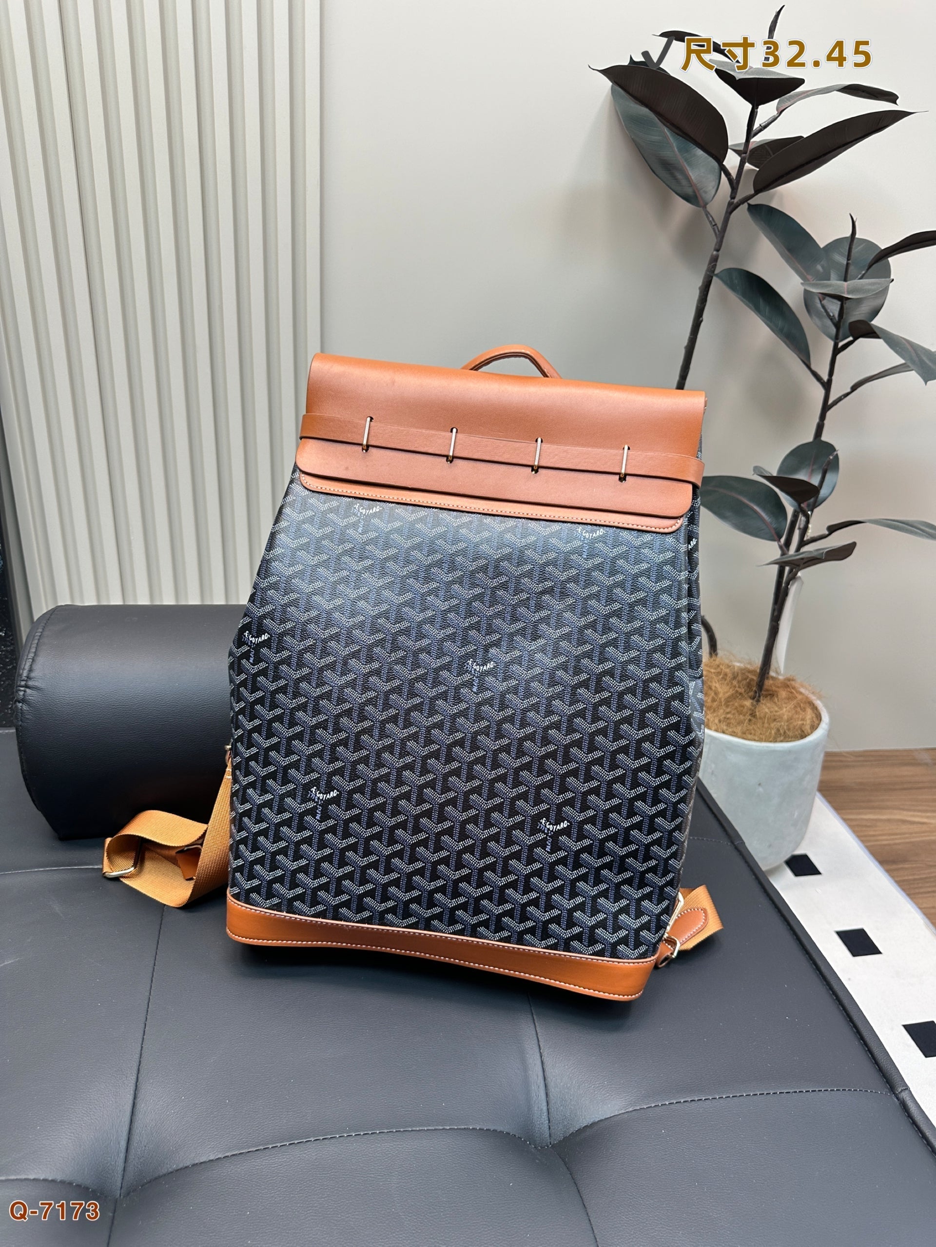 GOYARD CISALPIN BACKPACK 45 IN BROWN GOYARDINE CANVAS AND CALFSKIN