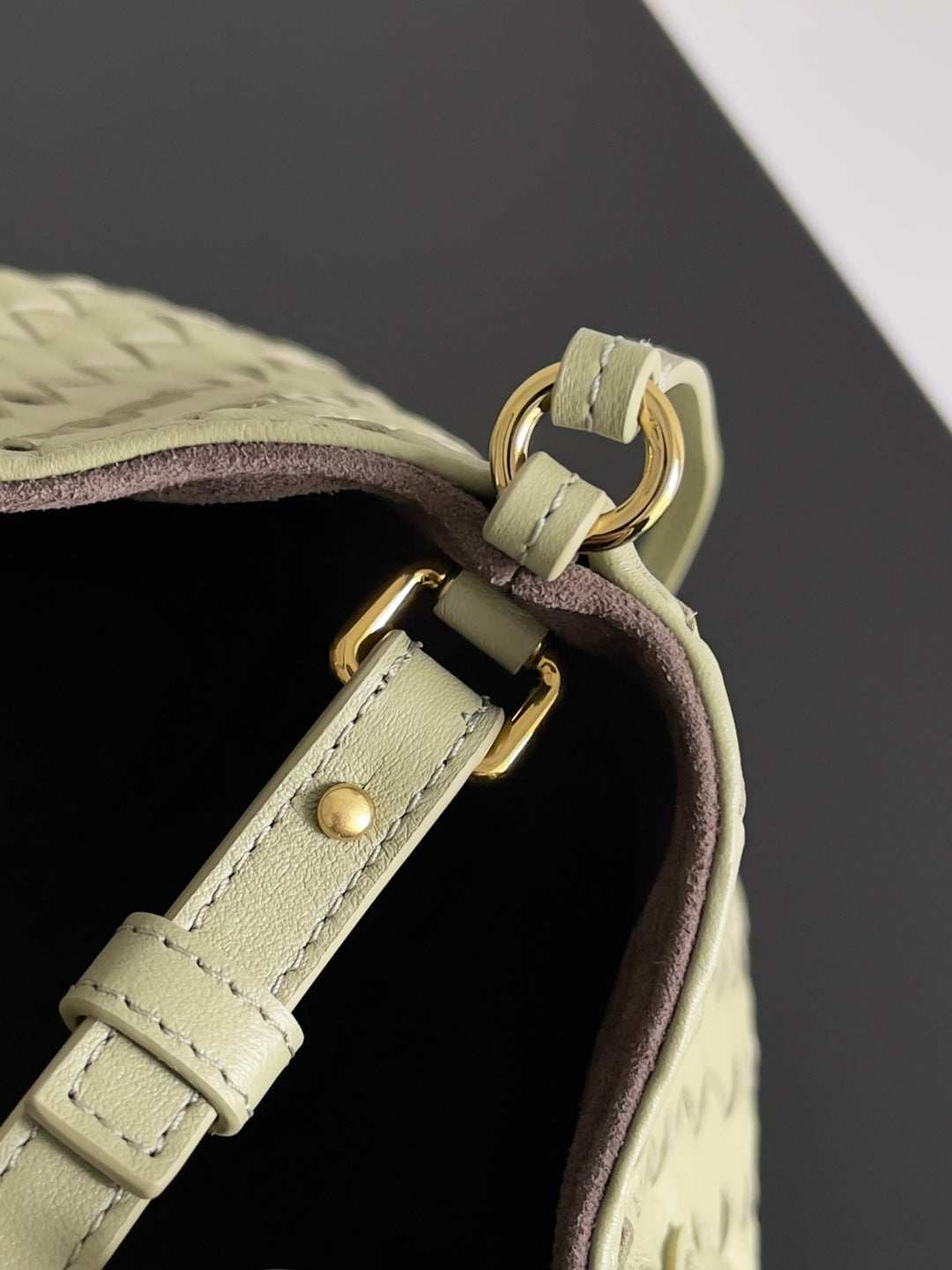 BOTTEGA VENETA SMALL PINACOTECA REVERSIBLE TOTE BAG 24 IN MATCHA LAMBSKIN AND BROWN SUEDE