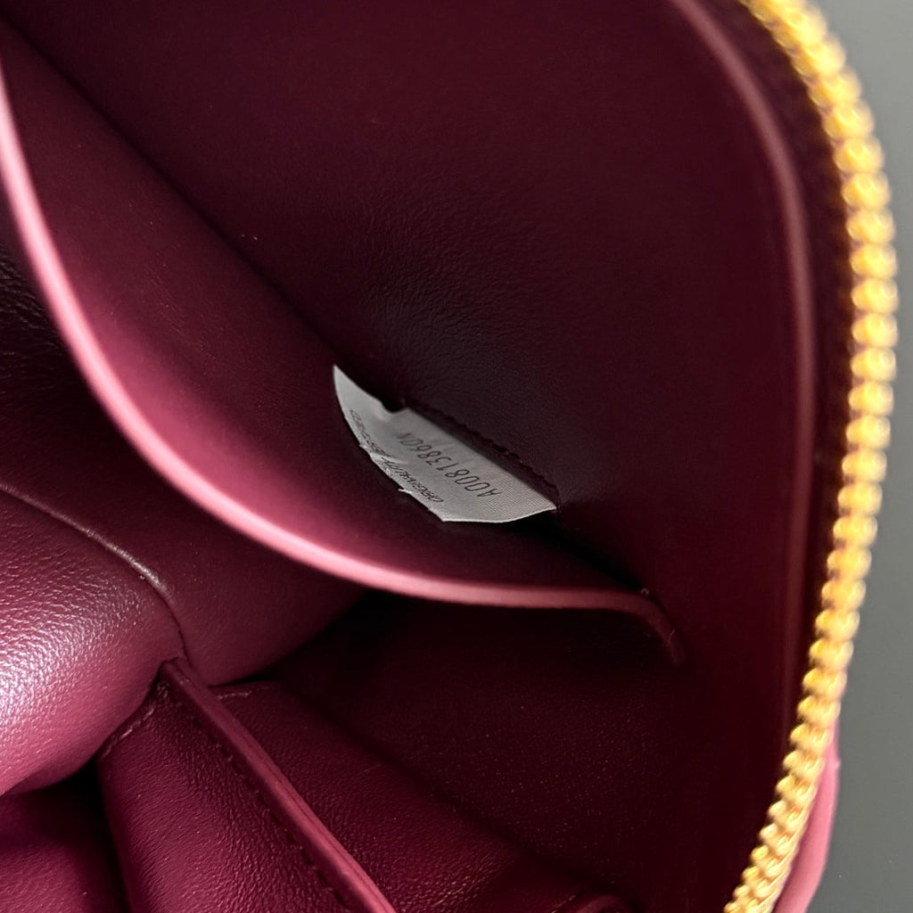 BOTTEGA VENETA CONCERT POUCH 18.5 IN BURGUNDY LAMBSKIN