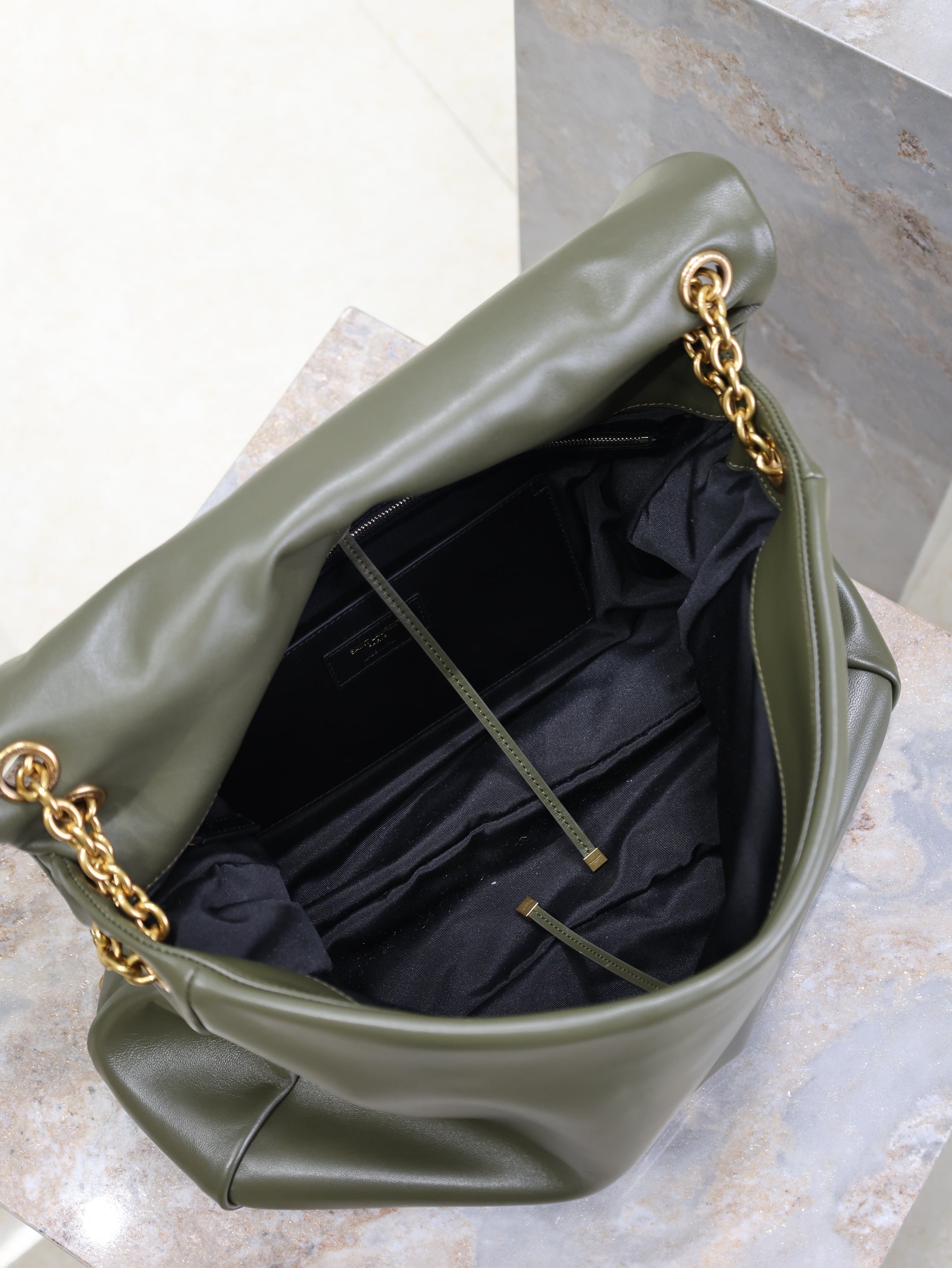 SAINT LAURENT YSL 25S LARGE JAMIE 43 IN LIGHT MUSK LAMBSKIN GOLD HARDWARE