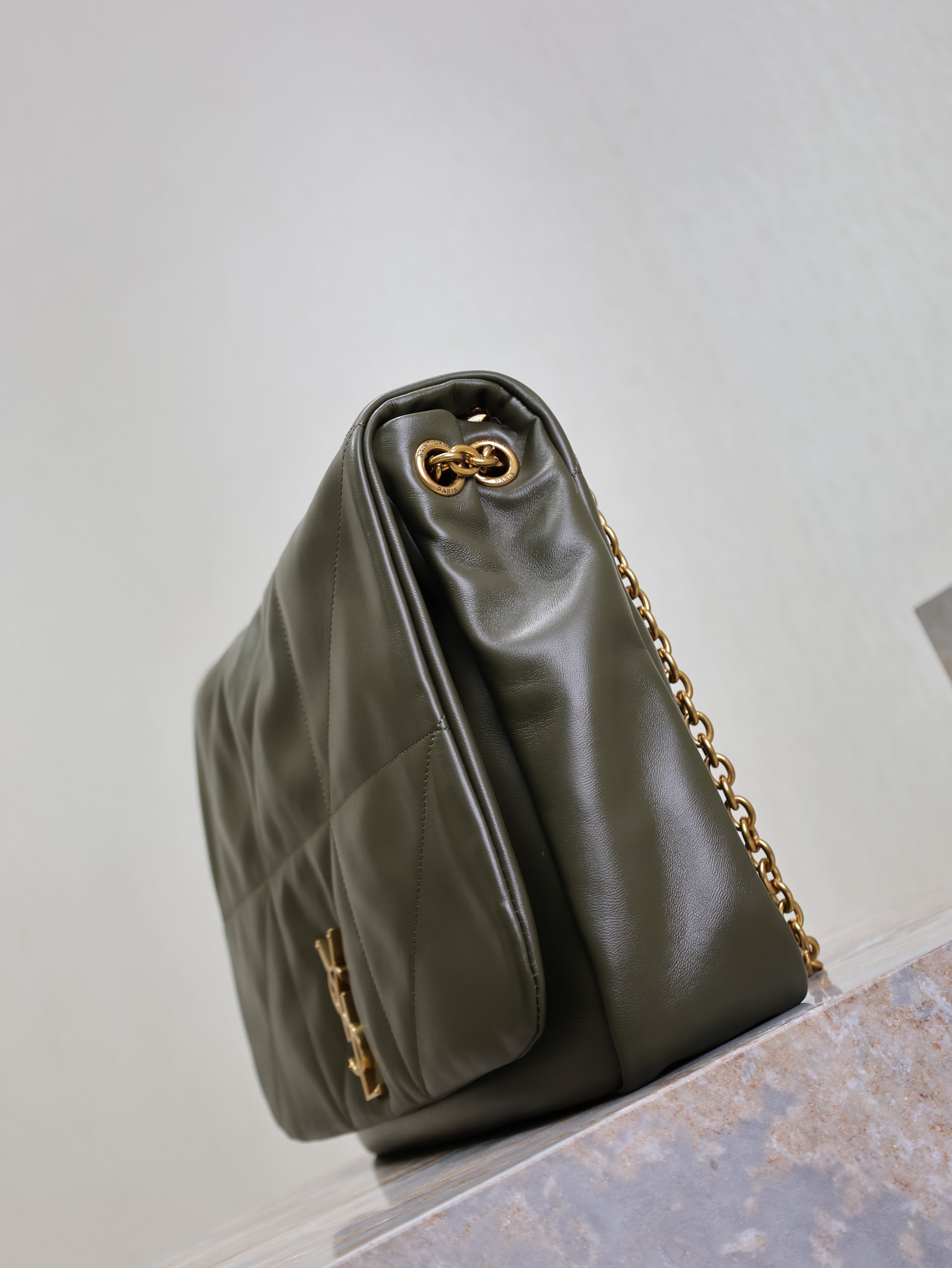SAINT LAURENT YSL 25S LARGE JAMIE 43 IN LIGHT MUSK LAMBSKIN GOLD HARDWARE
