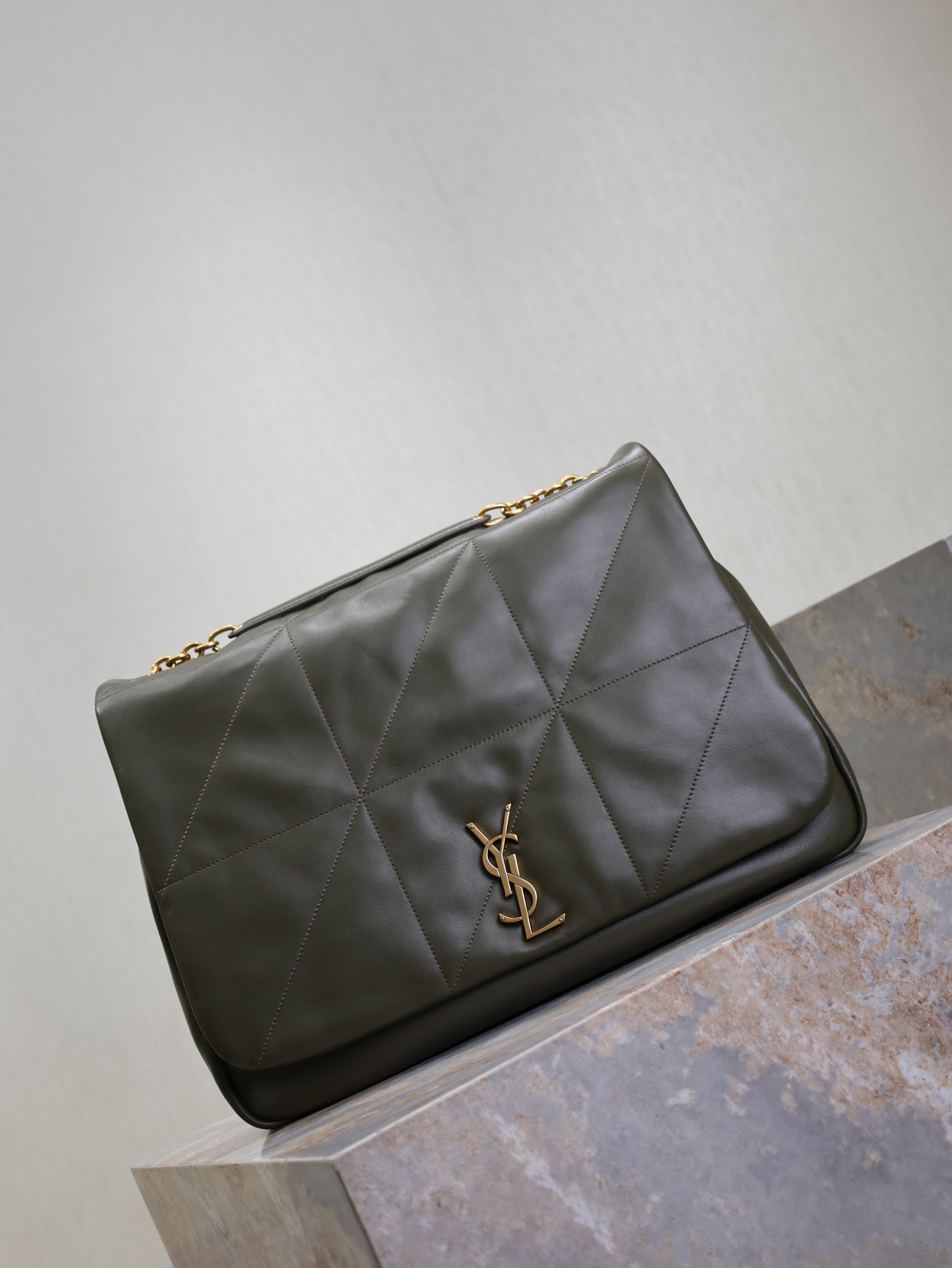 SAINT LAURENT YSL 25S LARGE JAMIE 43 IN LIGHT MUSK LAMBSKIN GOLD HARDWARE
