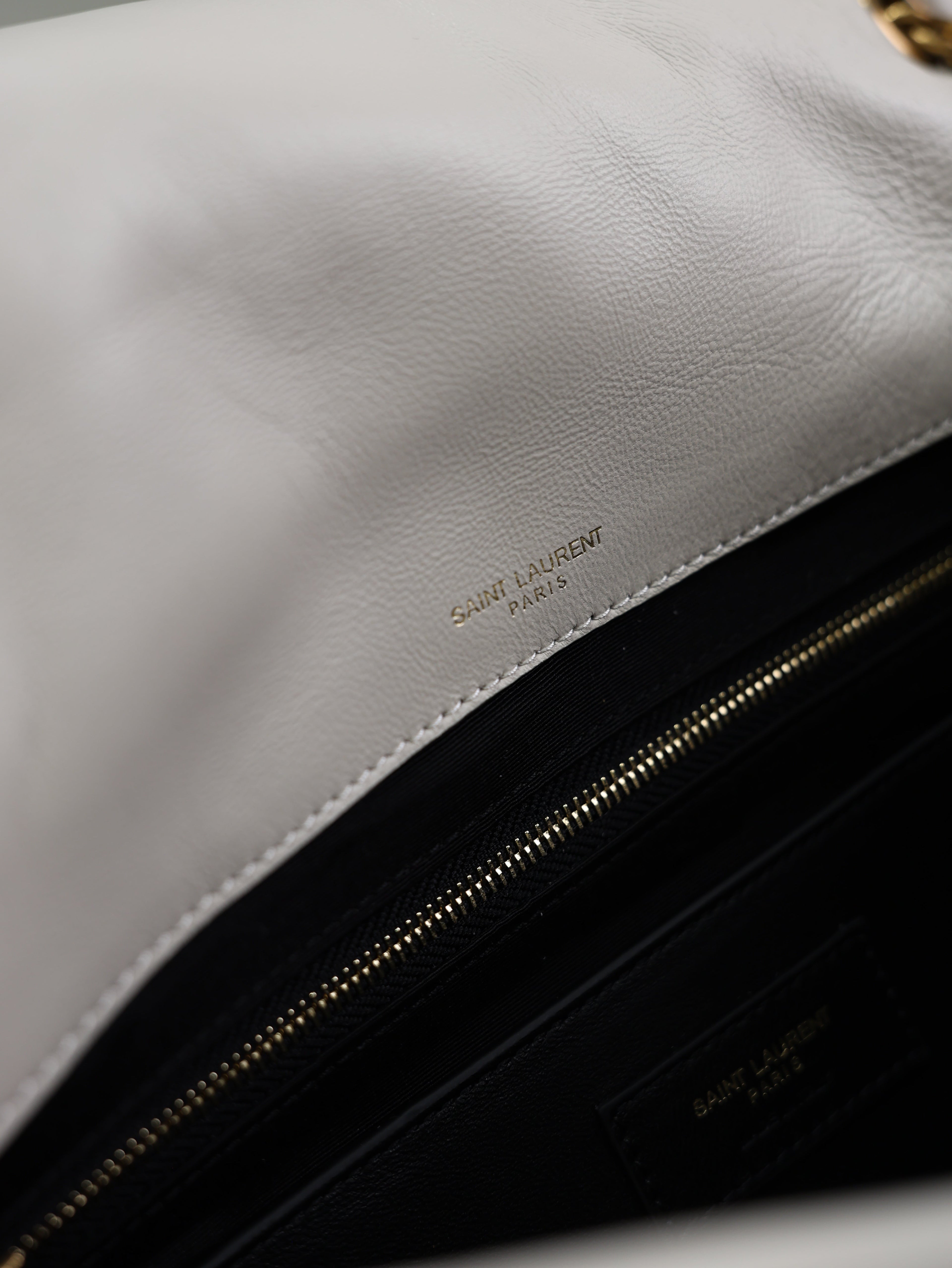 SAINT LAURENT YSL 25S JAMIE 4.3 29 IN BLANC VINTAGE LAMBSKIN GOLD HARDWRE