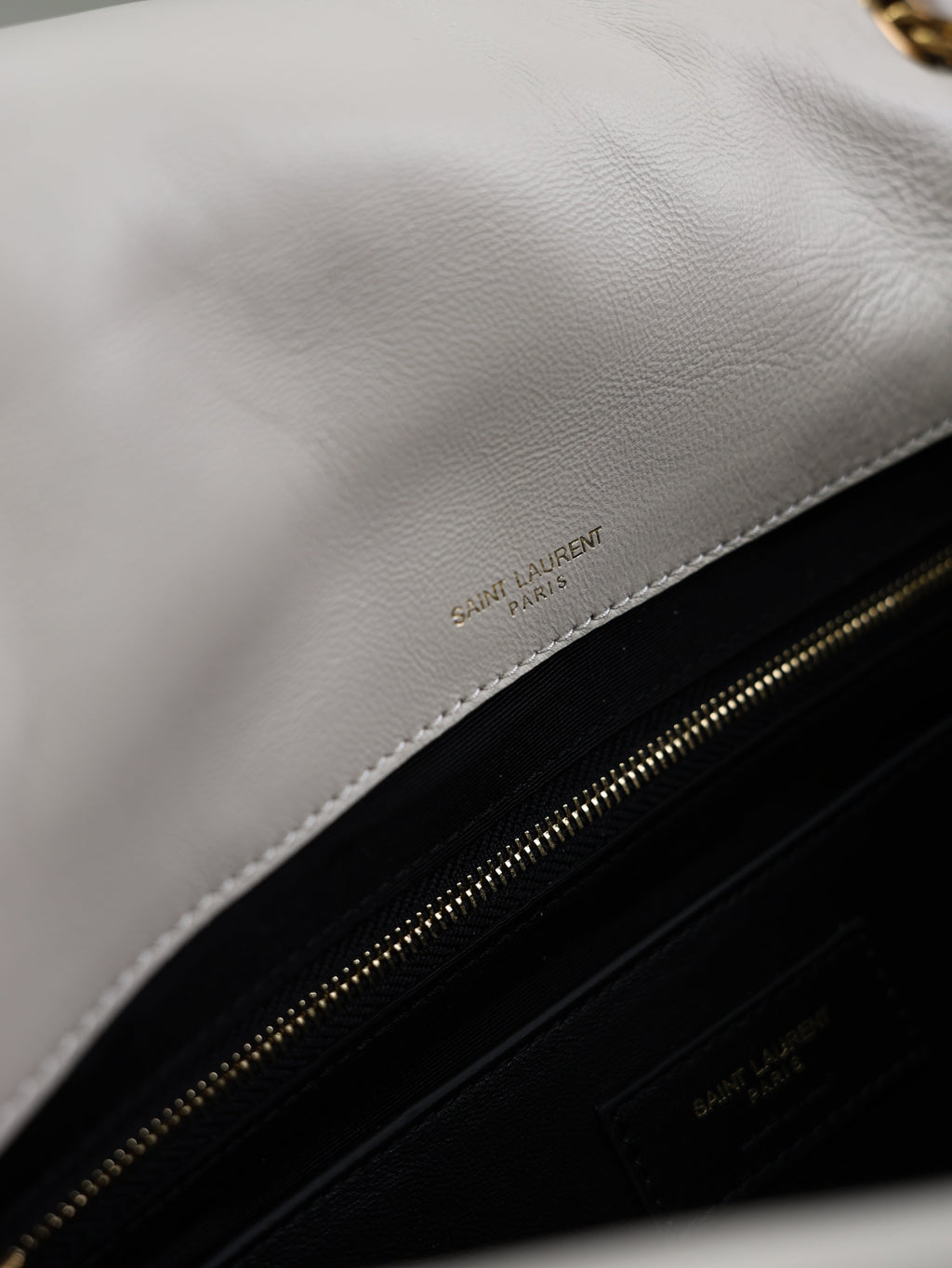 SAINT LAURENT YSL 25S JAMIE 4.3 29 IN BLANC VINTAGE LAMBSKIN GOLD HARDWARE