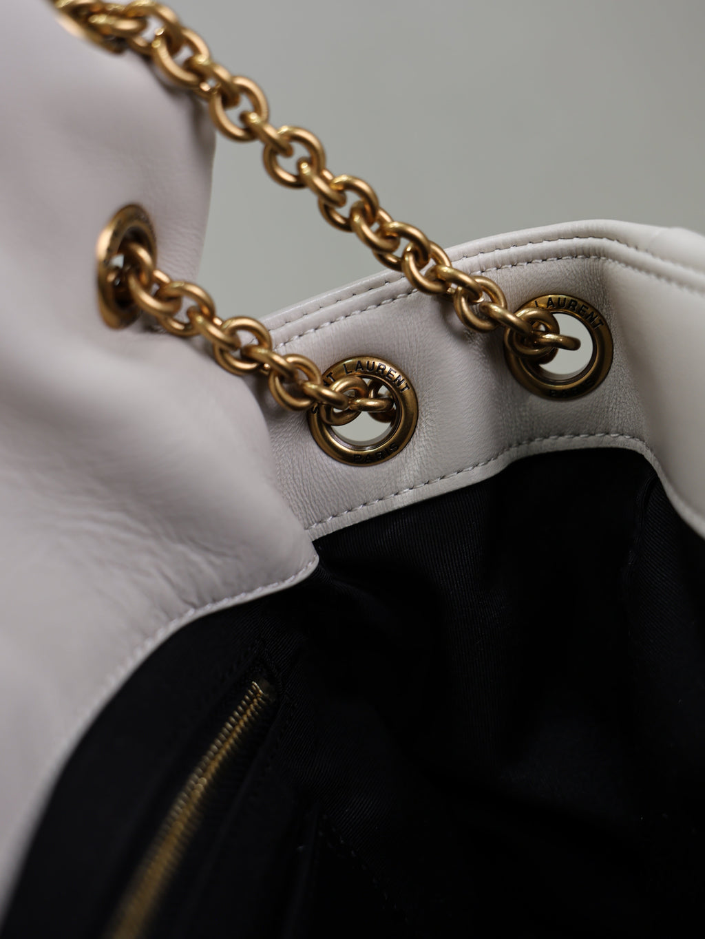 SAINT LAURENT YSL 25S JAMIE 4.3 29 IN BLANC VINTAGE LAMBSKIN GOLD HARDWARE