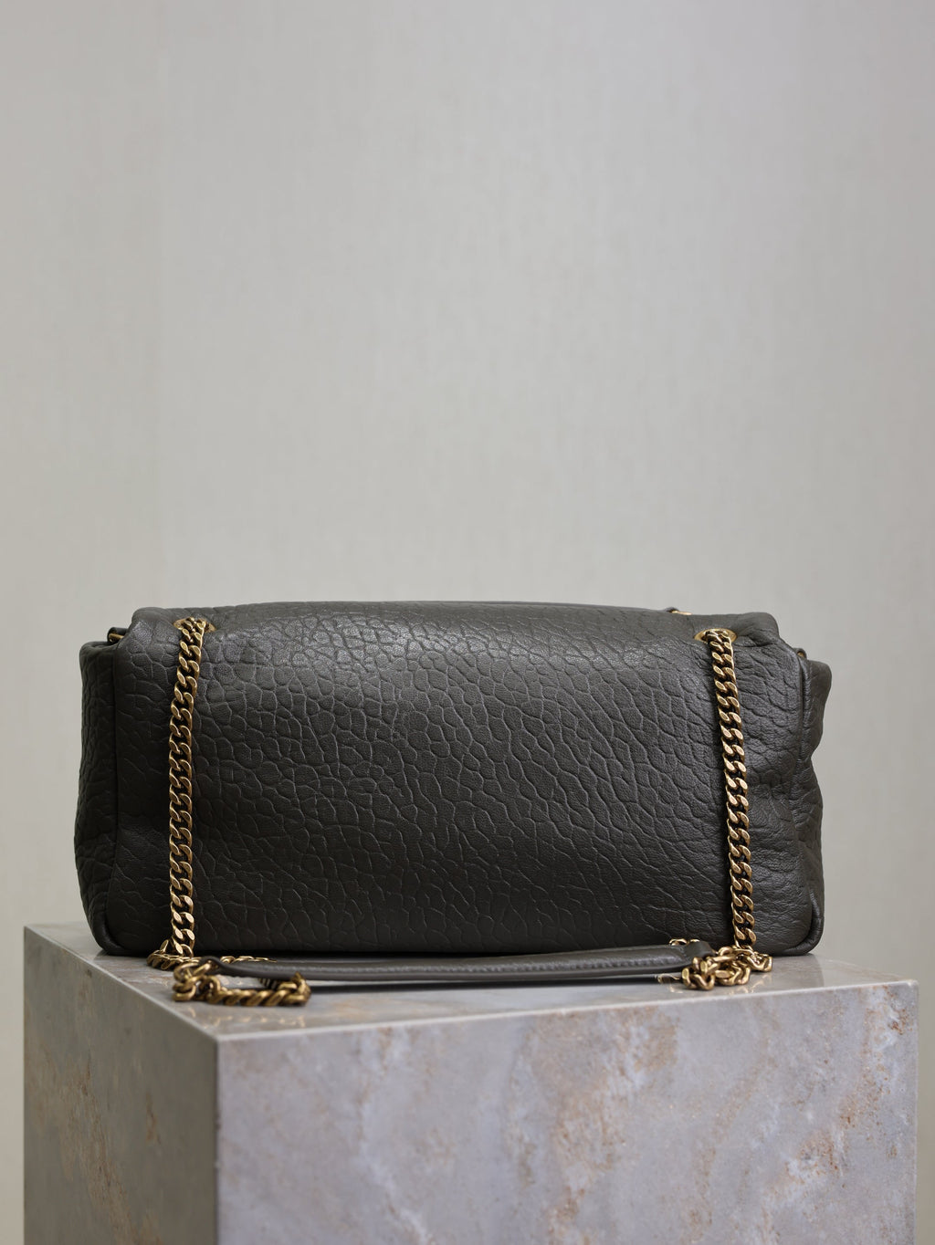 SAINT LAURENT YSL 25S CALYPSO 30 IN DARK OLIVE GRAINED CALFSKIN GOLD HARDWRE