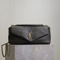 SAINT LAURENT YSL 25S CALYPSO 30 IN DARK OLIVE GRAINED CALFSKIN GOLD HARDWRE