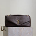 SAINT LAURENT YSL 25S CALYPSO 30 IN DARK CHOCOLATE GRAINED CALFSKIN GOLD HARDWARE