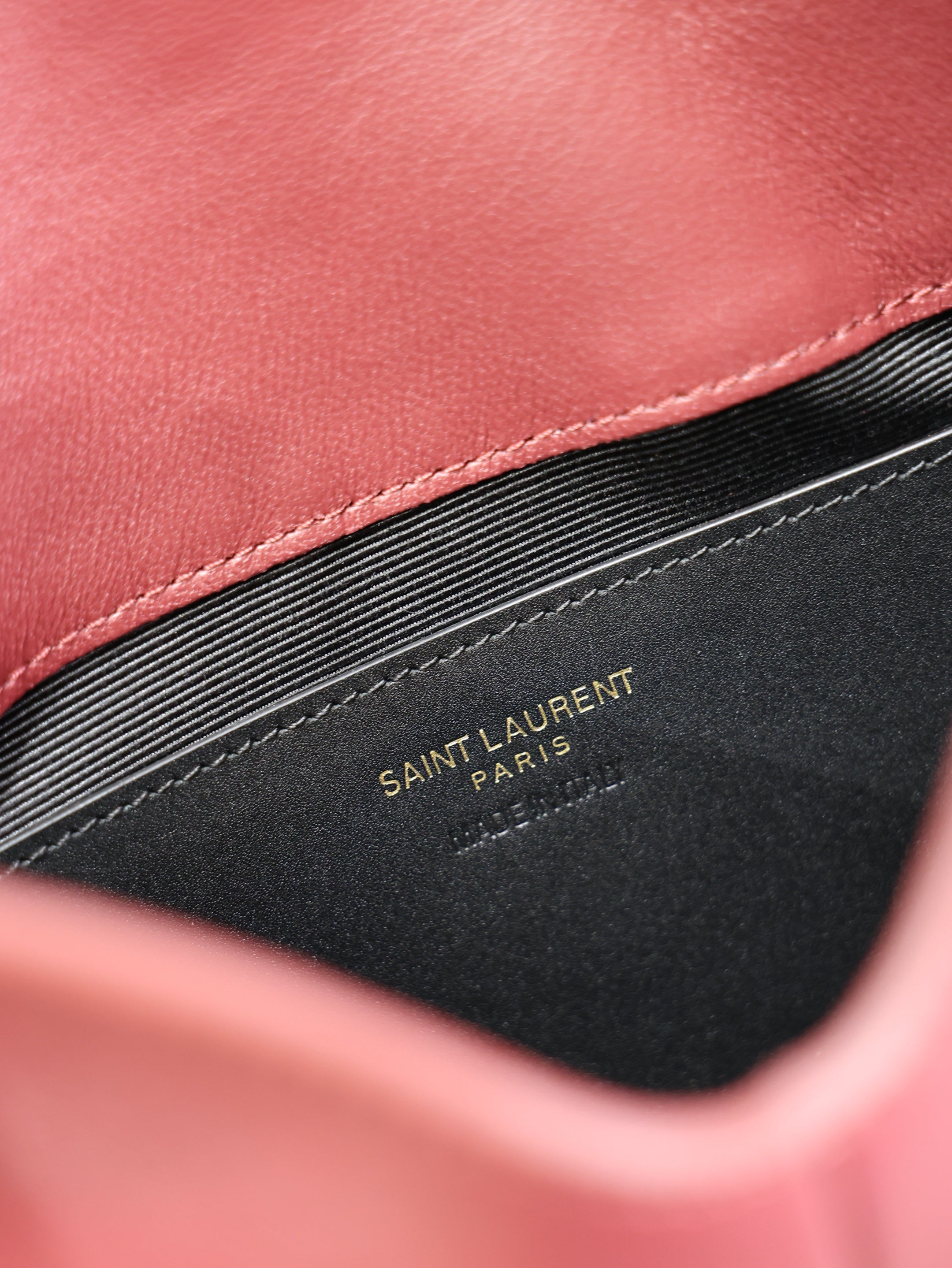 SAINT LAURENT YSL 25S CALYPSO MINI 19 IN BURGUNDY CALFSKIN GOLD HARDWARE