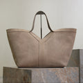 SAINT LAURENT YSL 25S Y MAXI TOTE 50 IN DRY GRAIN SUEDE GOLD HARDWRE