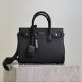 SAINT LAURENT YSL 25S SAC DE JOUR 22 IN BLACK GRAINED CALFSKIN SILVER HARDWRE