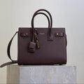 SAINT LAURENT YSL 25S SAC DE JOUR MM 26 IN ROUGE CABERNET SUPPLE GRAINED CALFSKIN