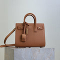 SAINT LAURENT YSL 25S SAC DE JOUR MM 26 IN CHESTNUT BROWN SUPPLE GRAINED CALFSKIN