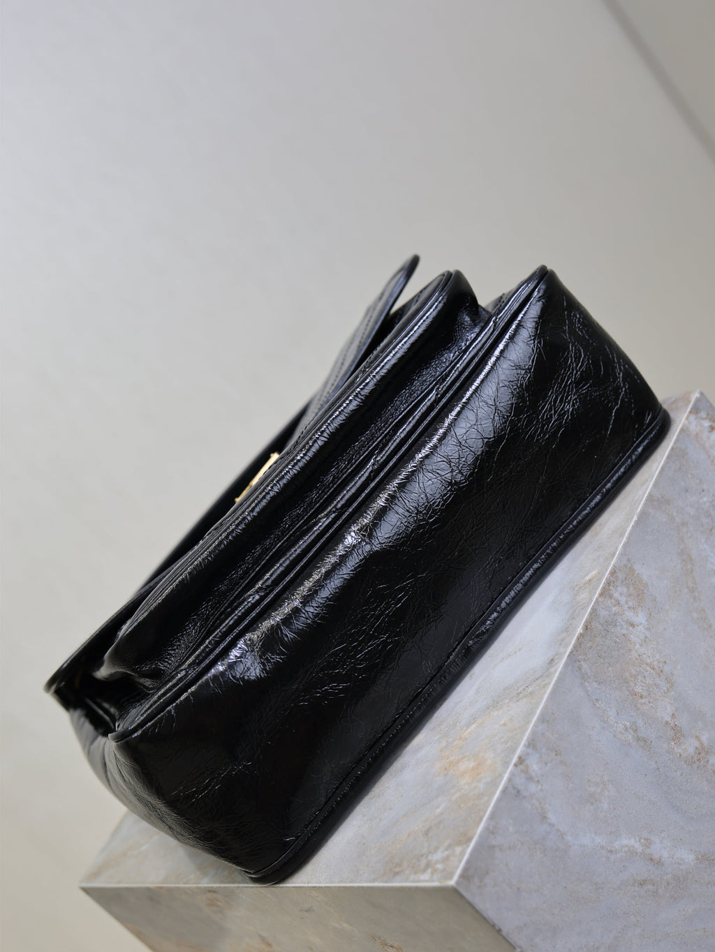 SAINT LAURENT YSL 25S NIKI GM BAG 32 IN BLACK GLOSSY CALFSKIN GOLD HARDWARE