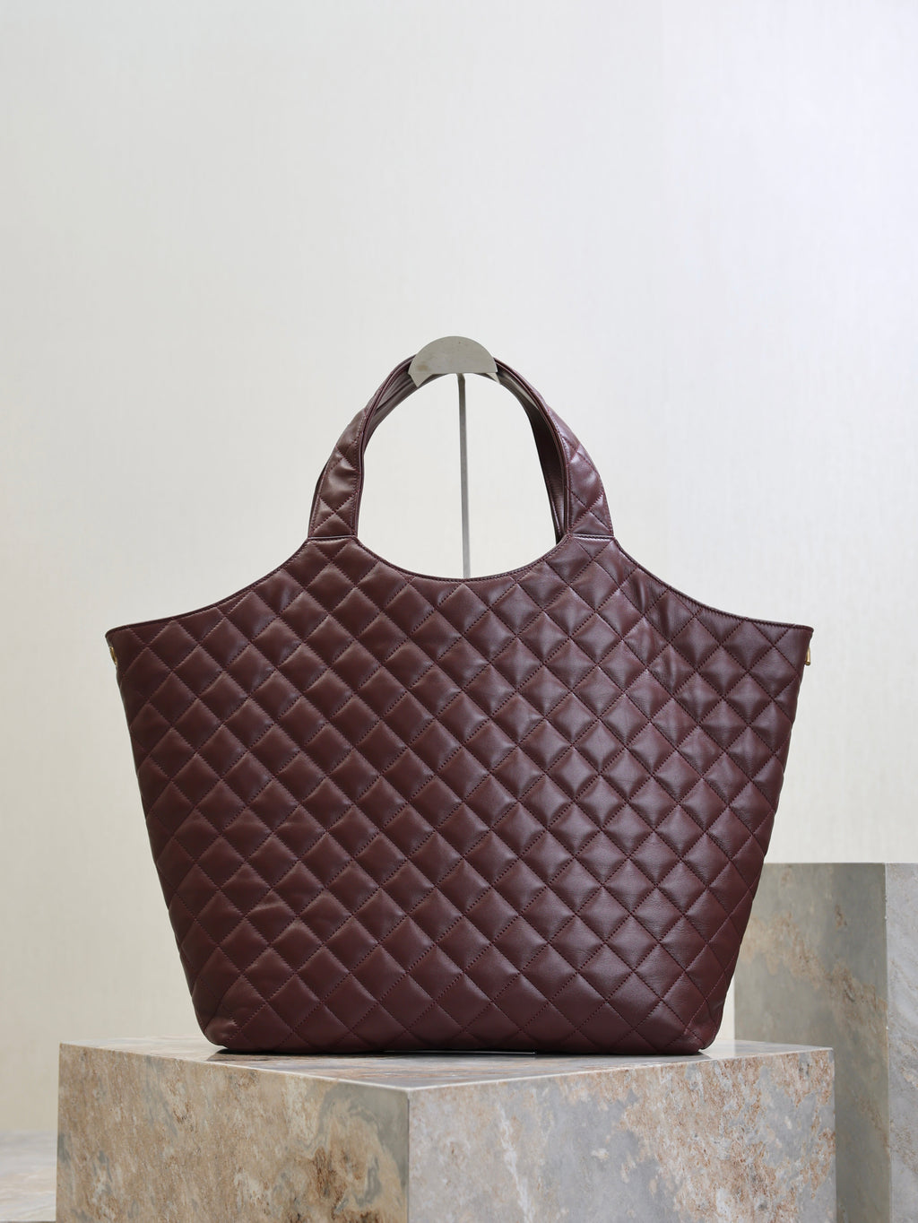 SAINT LAURENT YSL 25S ICARE 27 IN ROUGE CABERNET QUILTED CALFSKIN GOLD HARDWARE