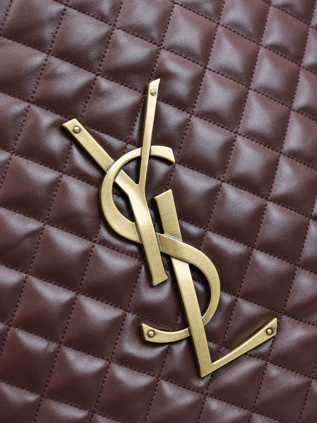 SAINT LAURENT YSL 25S ICARE 27 IN ROUGE CABERNET QUILTED CALFSKIN GOLD HARDWARE