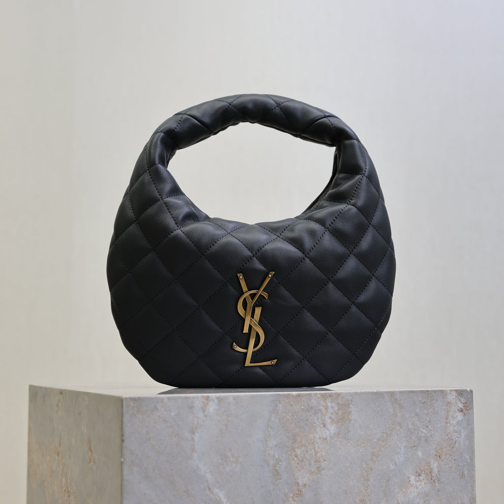 SAINT LAURENT YSL 25S ICARINO 17 IN BLACK QUILTED CALFSKIN GOLD HARDWRE