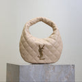 SAINT LAURENT YSL 25S ICARINO 17 IN BEIGE QUILTED CALFSKIN GOLD HARDWARE