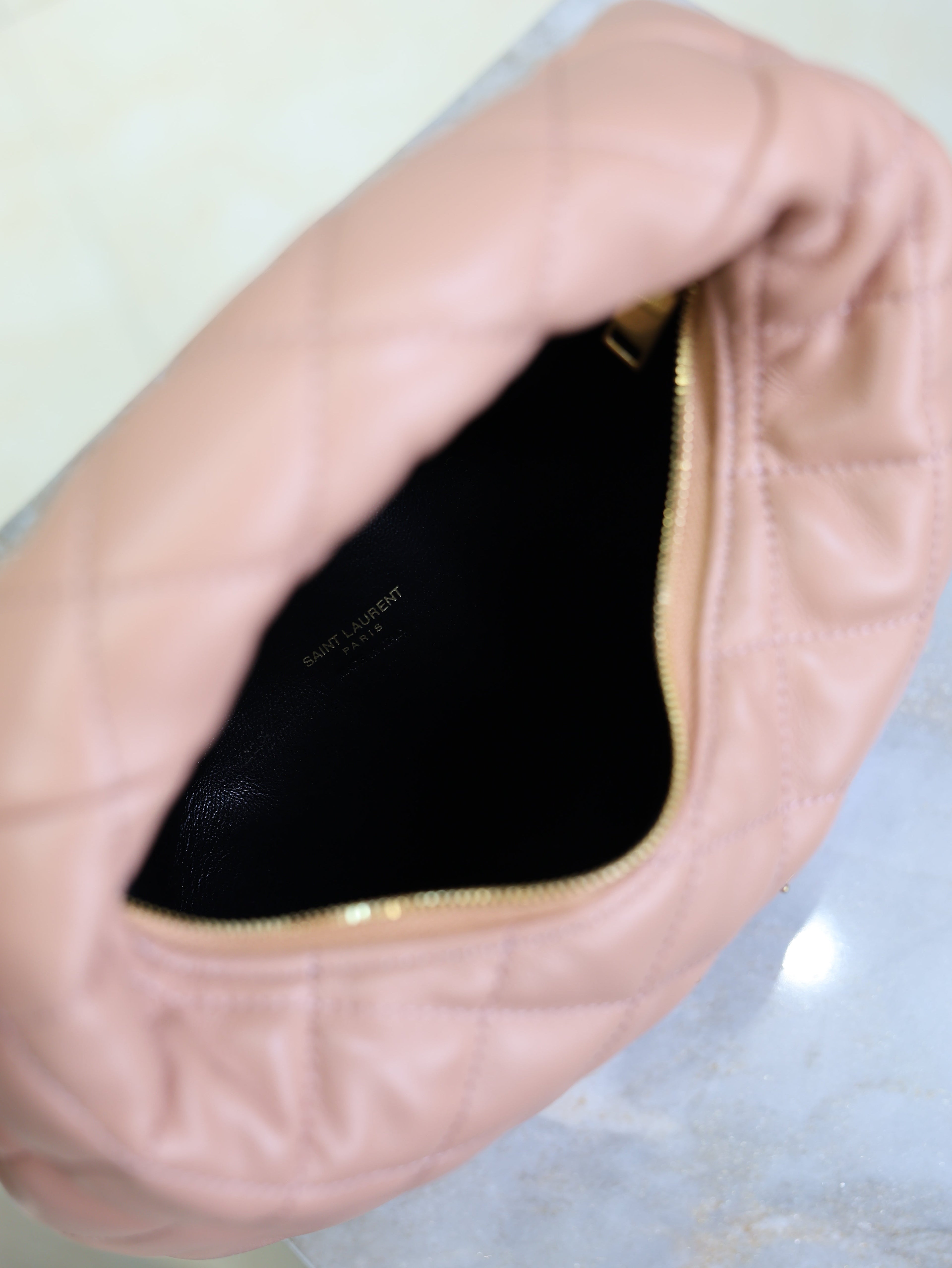 SAINT LAURENT YSL 25S ICARINO 17 IN HORTENSIA QUILTED CALFSKIN GOLD HARDWARE