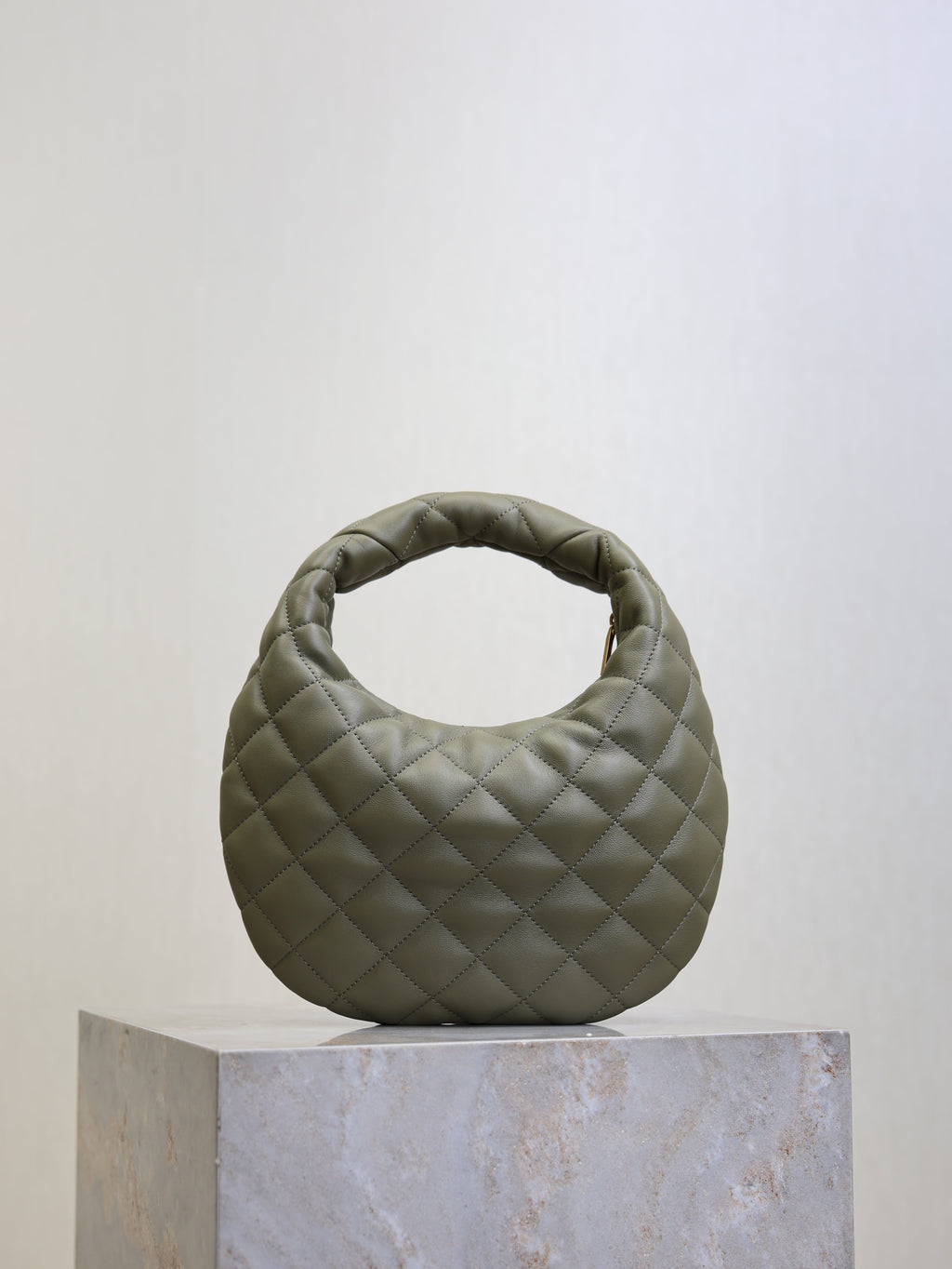 SAINT LAURENT YSL 25S ICARE BABY 17 IN DARK OLIVE QUILTED CALFSKIN GOLD HARDWARE