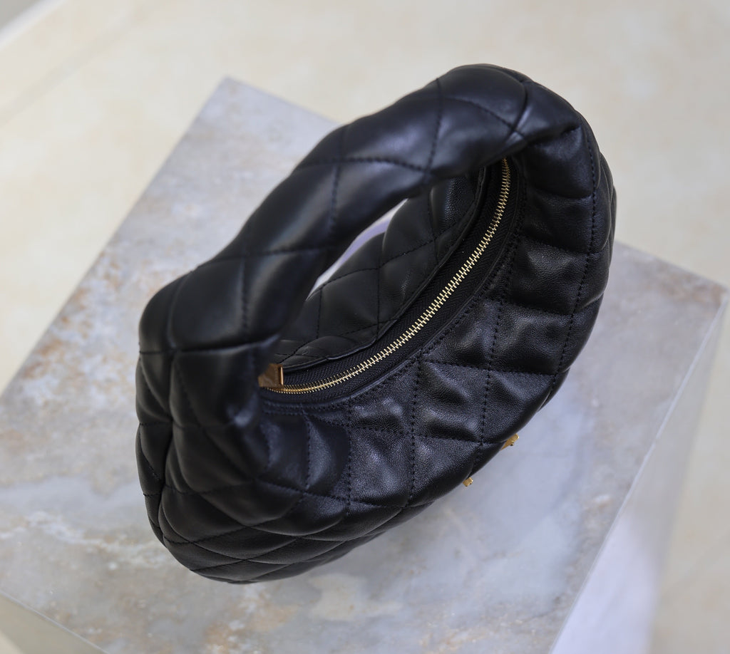 SAINT LAURENT YSL 25S ICARE BABY 17 IN BLACK QUILTED CALFSKIN GOLD HARDWARE