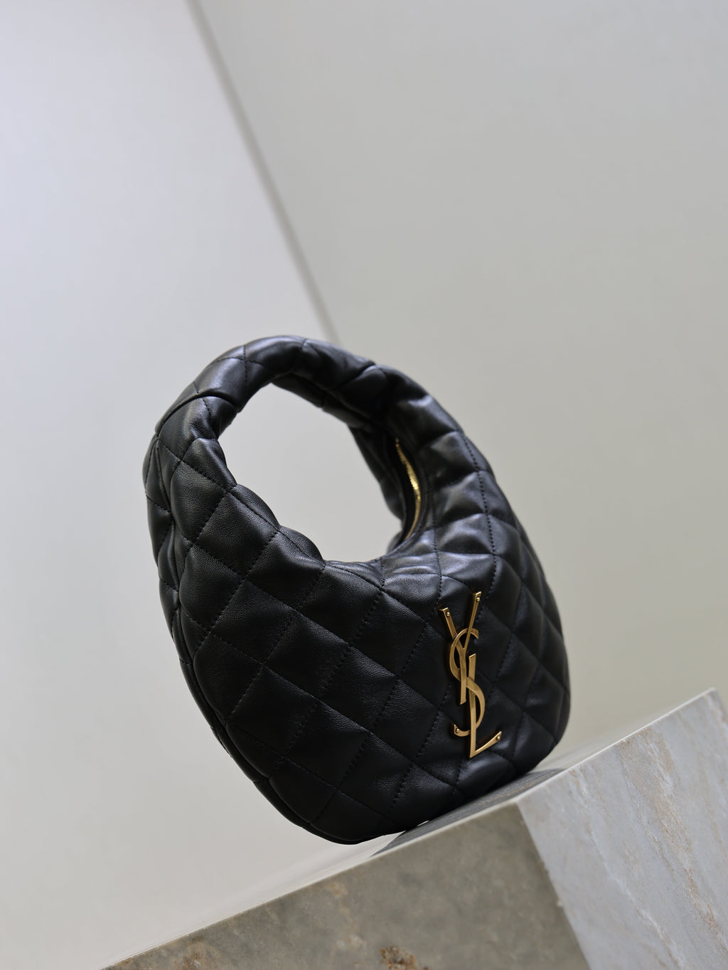 SAINT LAURENT YSL 25S ICARE BABY 17 IN BLACK QUILTED CALFSKIN GOLD HARDWRE