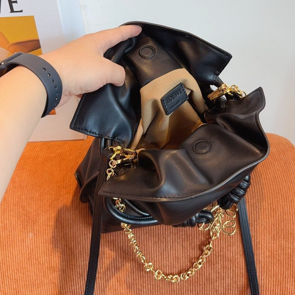 LOEWE LOE 29 FLAMENCO CLUTCH IN BLACK NAPPA CALFSKIN