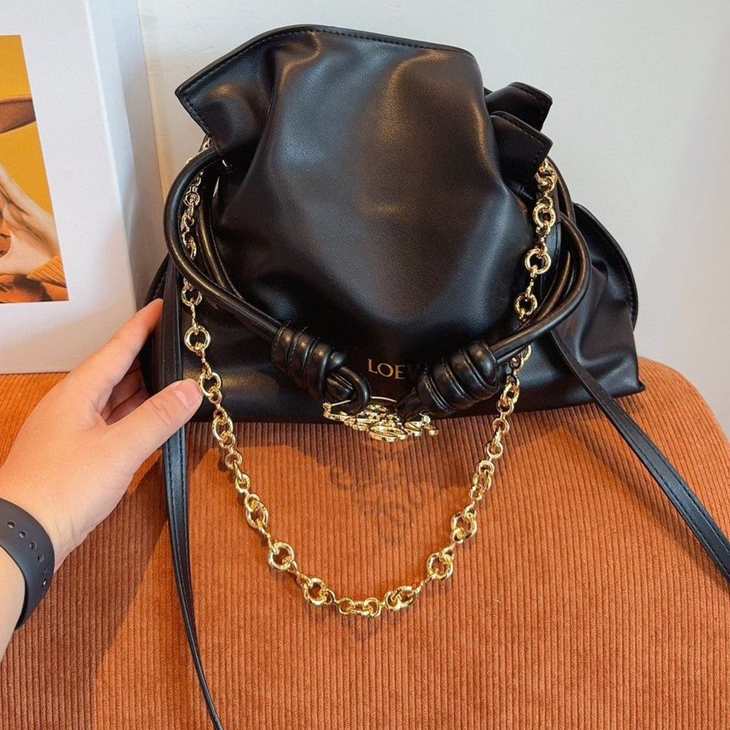 LOEWE LOE 29 FLAMENCO CLUTCH IN BLACK NAPPA CALFSKIN