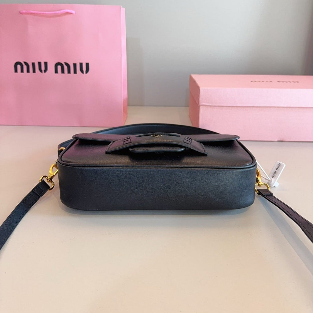 MIU MIU PENNY SMALL BAG 23 IN BLACK CALFSKIN