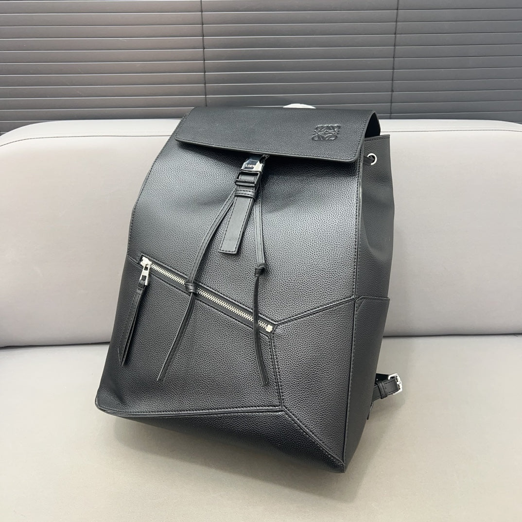 LOEWE LOE SMALL 44 CONVERTIBLE BACKPACK IN BLACK CLASSIC CALFSKIN