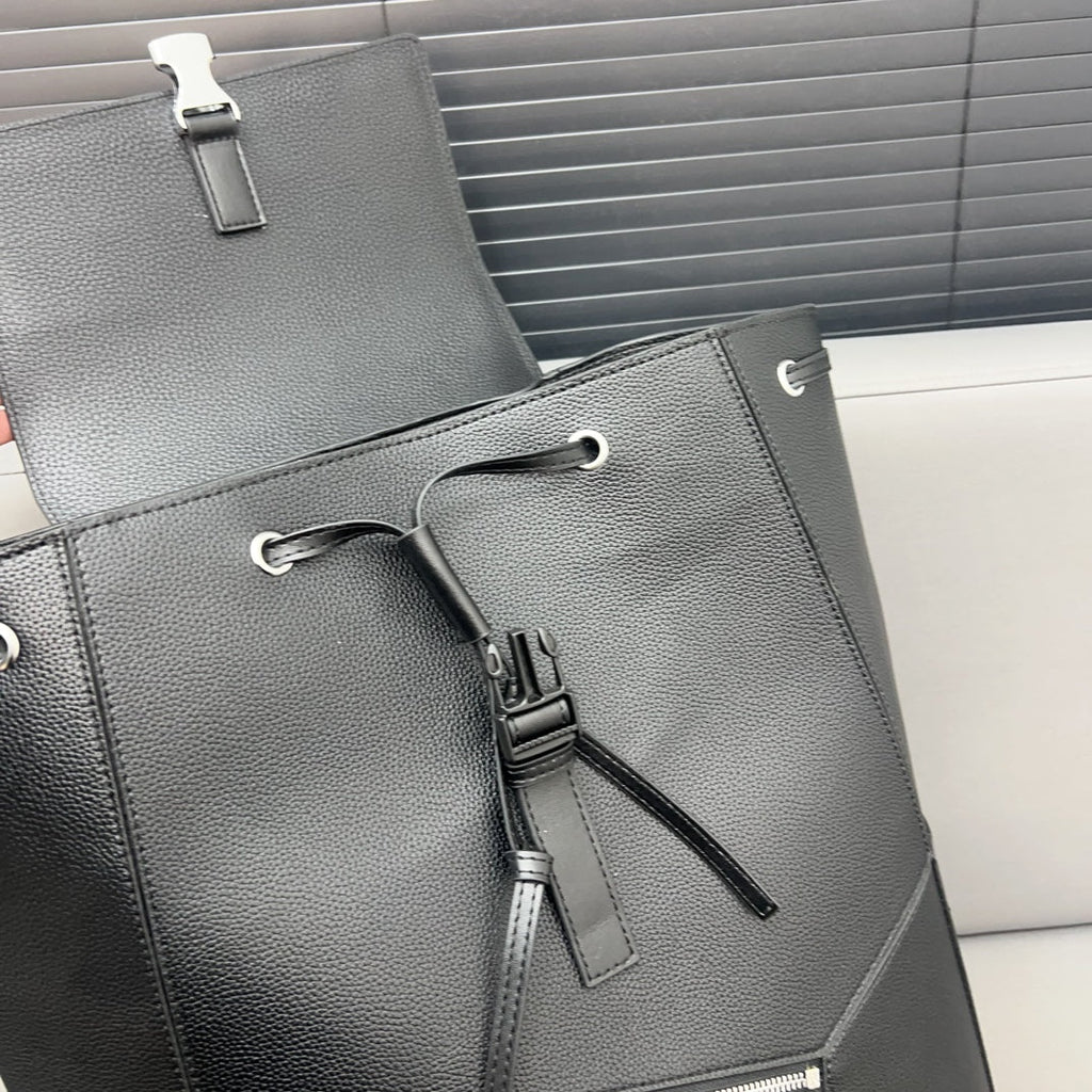 LOEWE LOE SMALL 44 CONVERTIBLE BACKPACK IN BLACK CLASSIC CALFSKIN