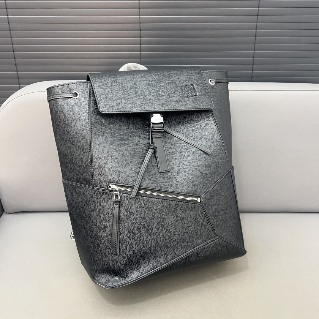 LOEWE LOE SMALL 44 CONVERTIBLE BACKPACK IN BLACK CLASSIC CALFSKIN