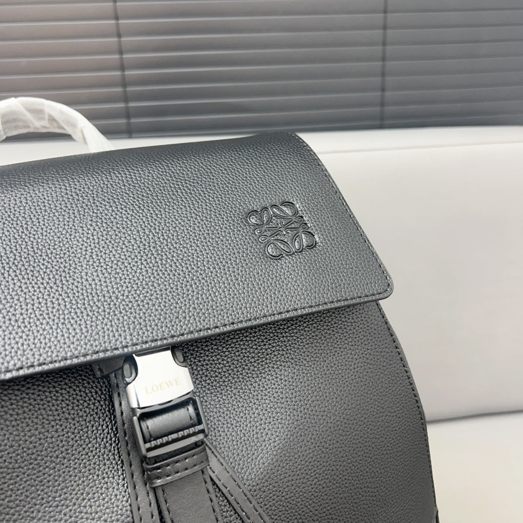 LOEWE LOE SMALL 44 CONVERTIBLE BACKPACK IN BLACK CLASSIC CALFSKIN