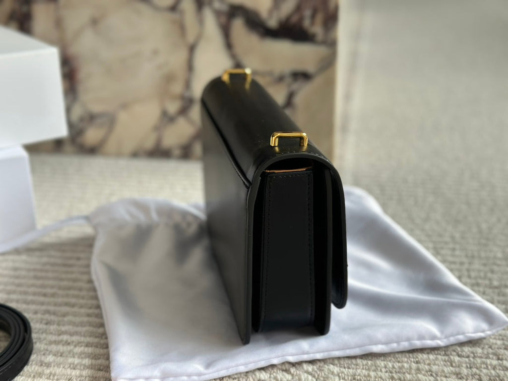 LOEWE LOE GOYA BAG 23 IN BLACK SILK CALFSKIN