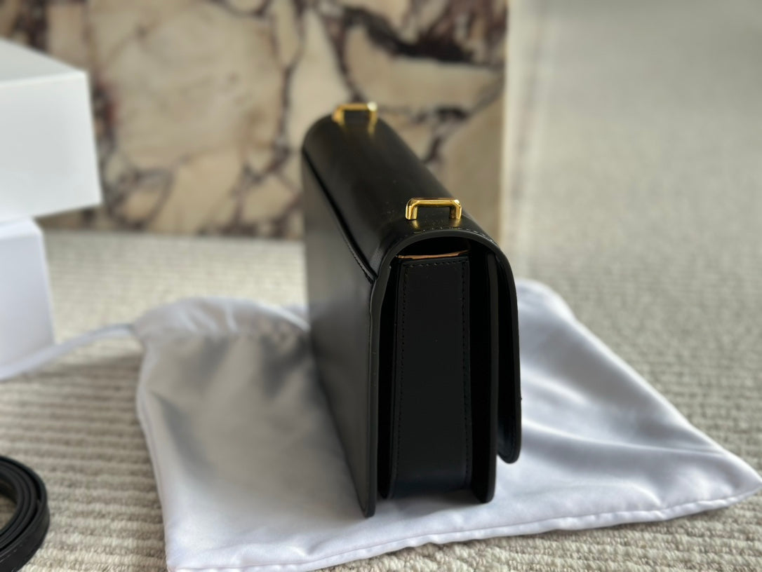 LOEWE LOE GOYA BAG 23 IN BLACK SILK CALFSKIN