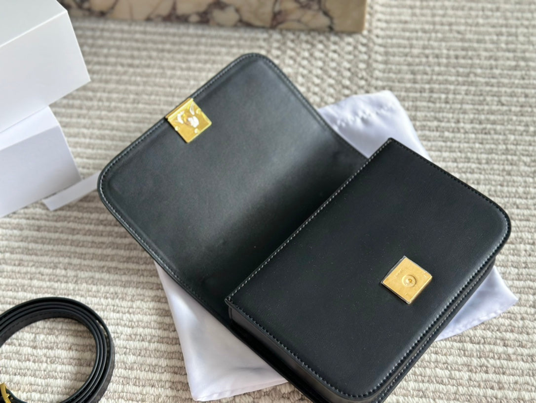 LOEWE LOE GOYA BAG 23 IN BLACK SILK CALFSKIN
